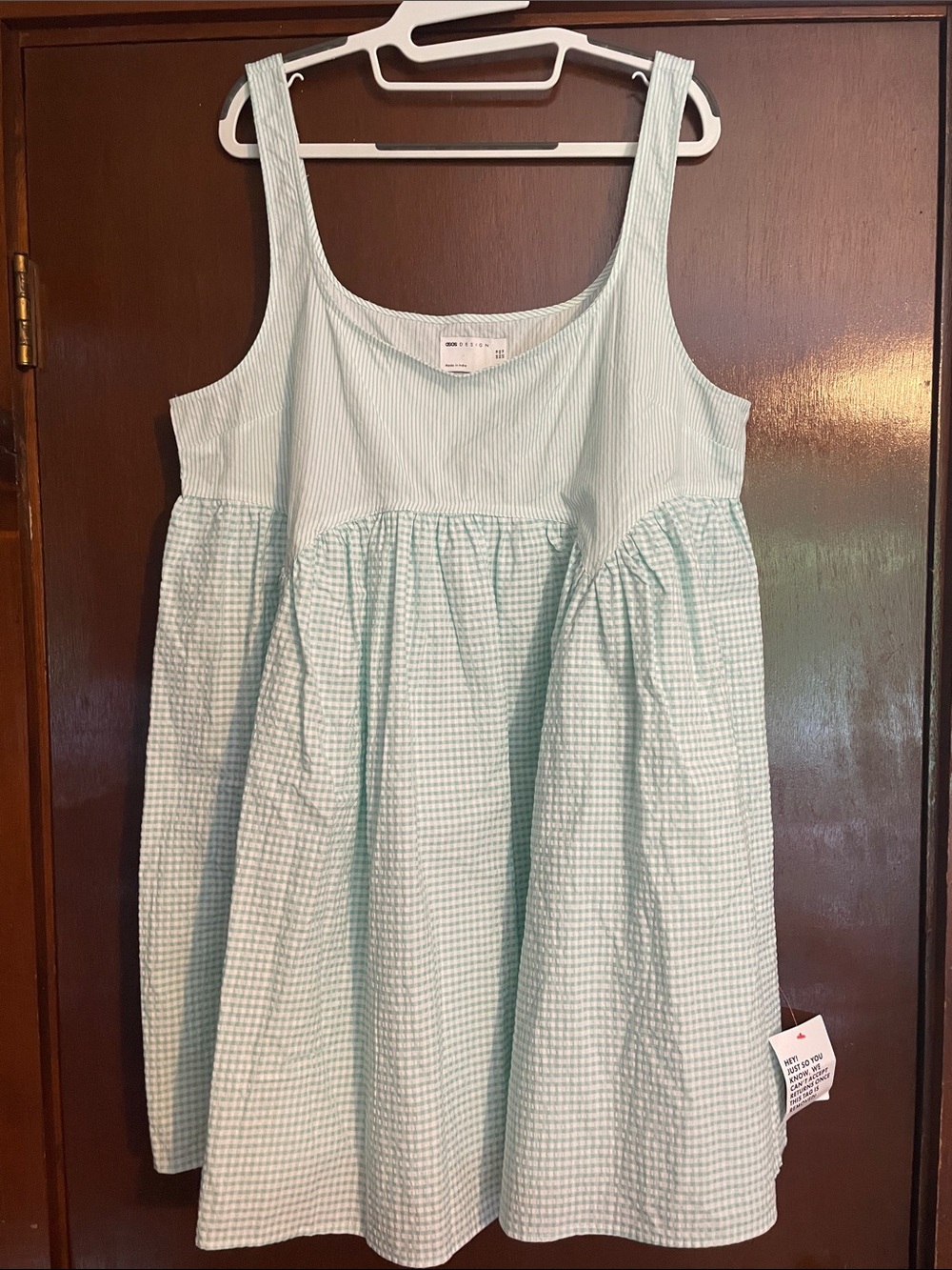 ASOS Mint Green Gingham Seersucker Summer Sundress